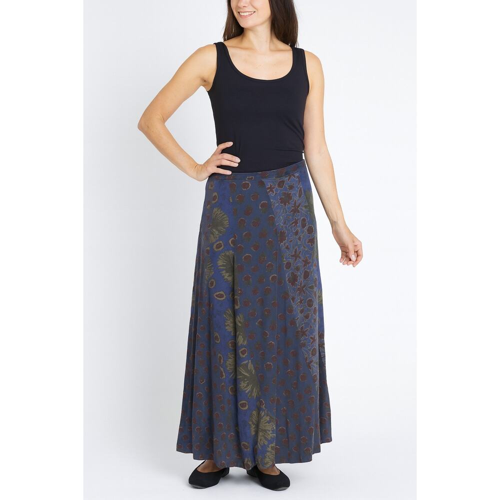 Sundance Catalog Blue Floral Lined Boho Maxi Skirt Size 6